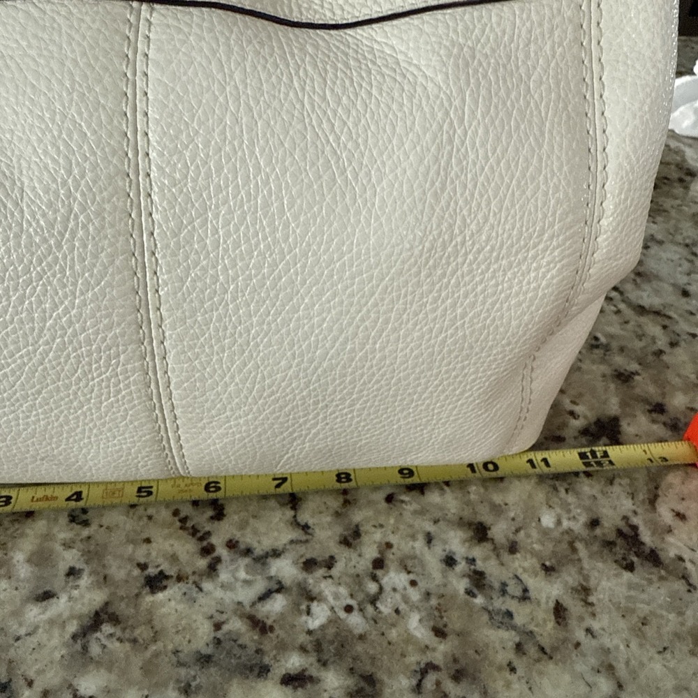 Coach Genuine Leather Satchel Shoulder Bag Optional Cinch Top Cream Soft Leather